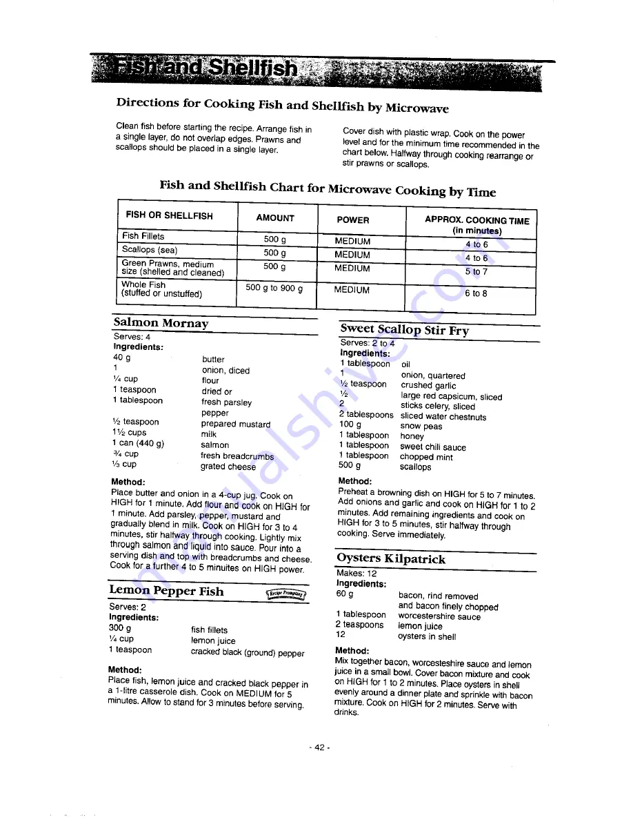 Panasonic NN-S546 Operation Manual & Cookbook Download Page 44