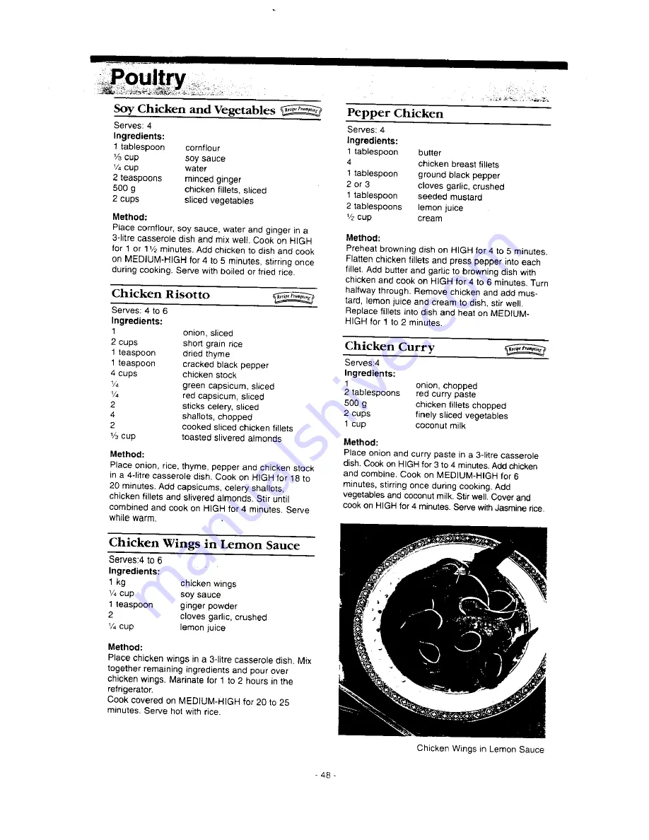 Panasonic NN-S546 Operation Manual & Cookbook Download Page 50