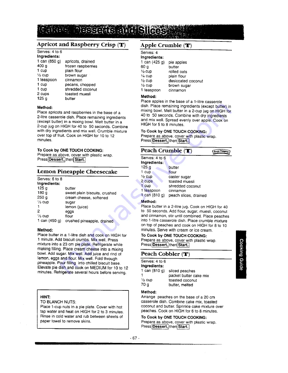 Panasonic NN-S546 Operation Manual & Cookbook Download Page 69