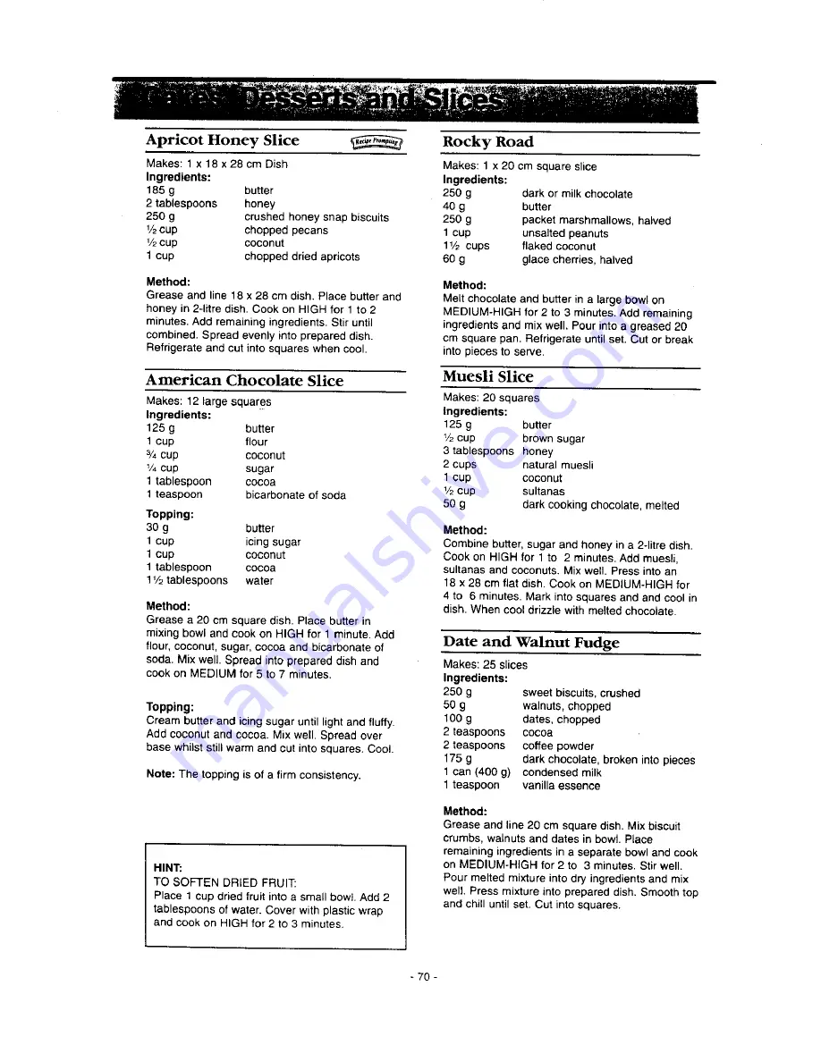 Panasonic NN-S546 Operation Manual & Cookbook Download Page 72