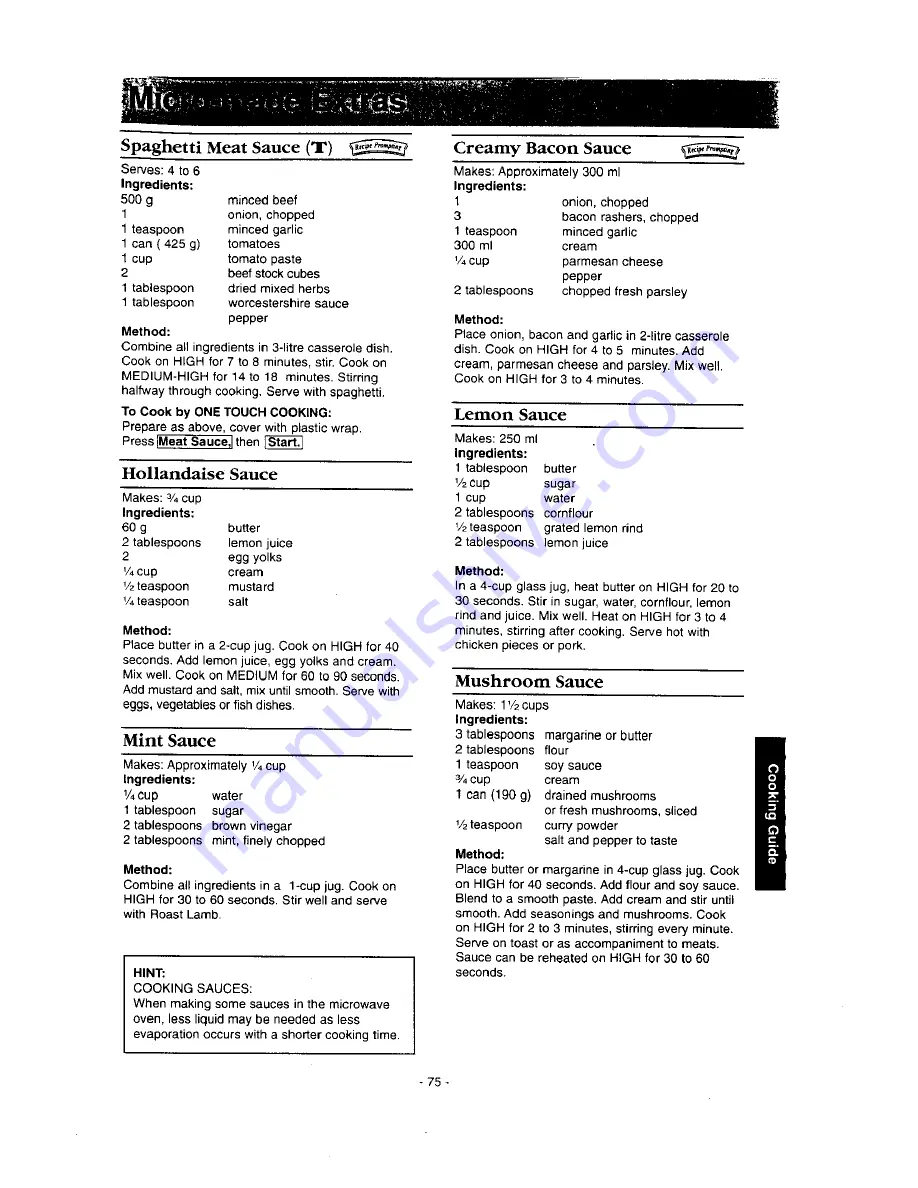 Panasonic NN-S546 Operation Manual & Cookbook Download Page 77