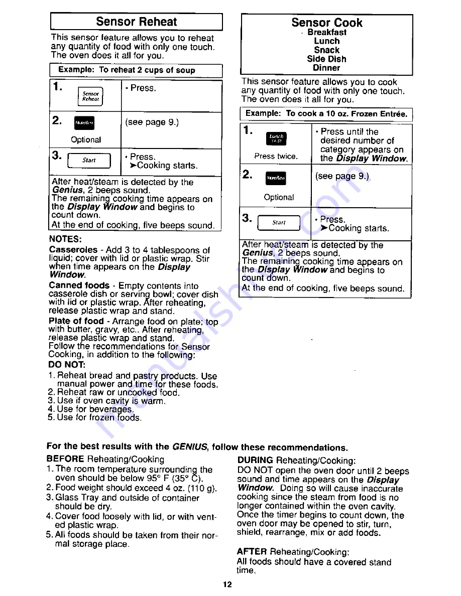 Panasonic NN-S562 Operating Instructions Manual Download Page 14