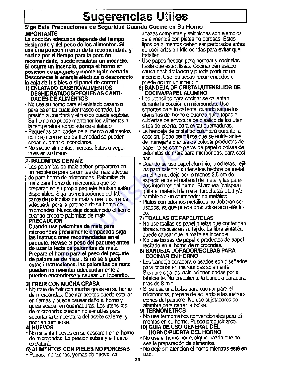 Panasonic NN-S562 Operating Instructions Manual Download Page 27