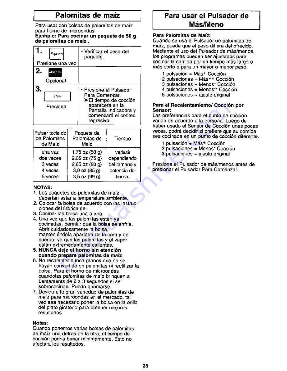 Panasonic NN-S562 Operating Instructions Manual Download Page 30