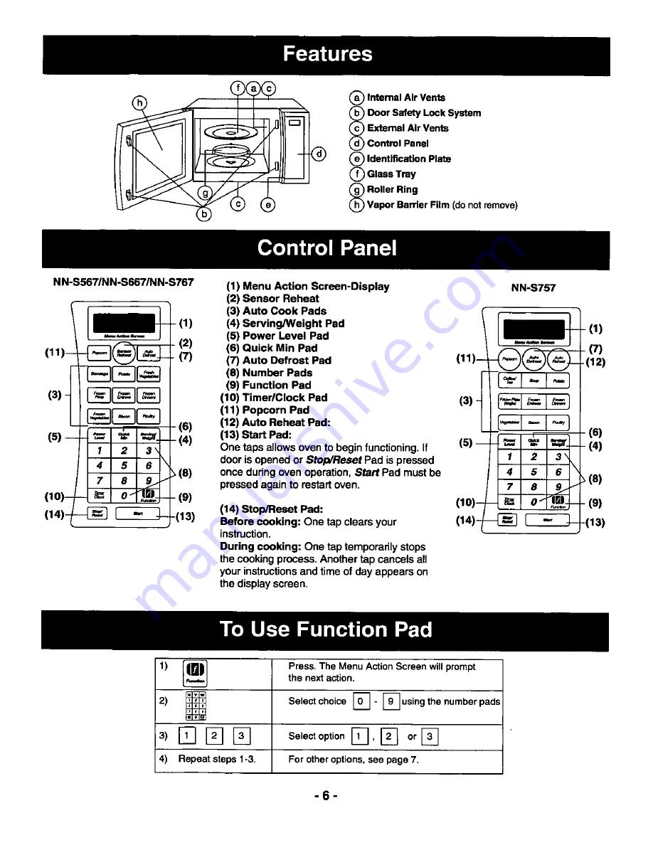 Panasonic NN-S767 Operating Instructions Manual Download Page 8