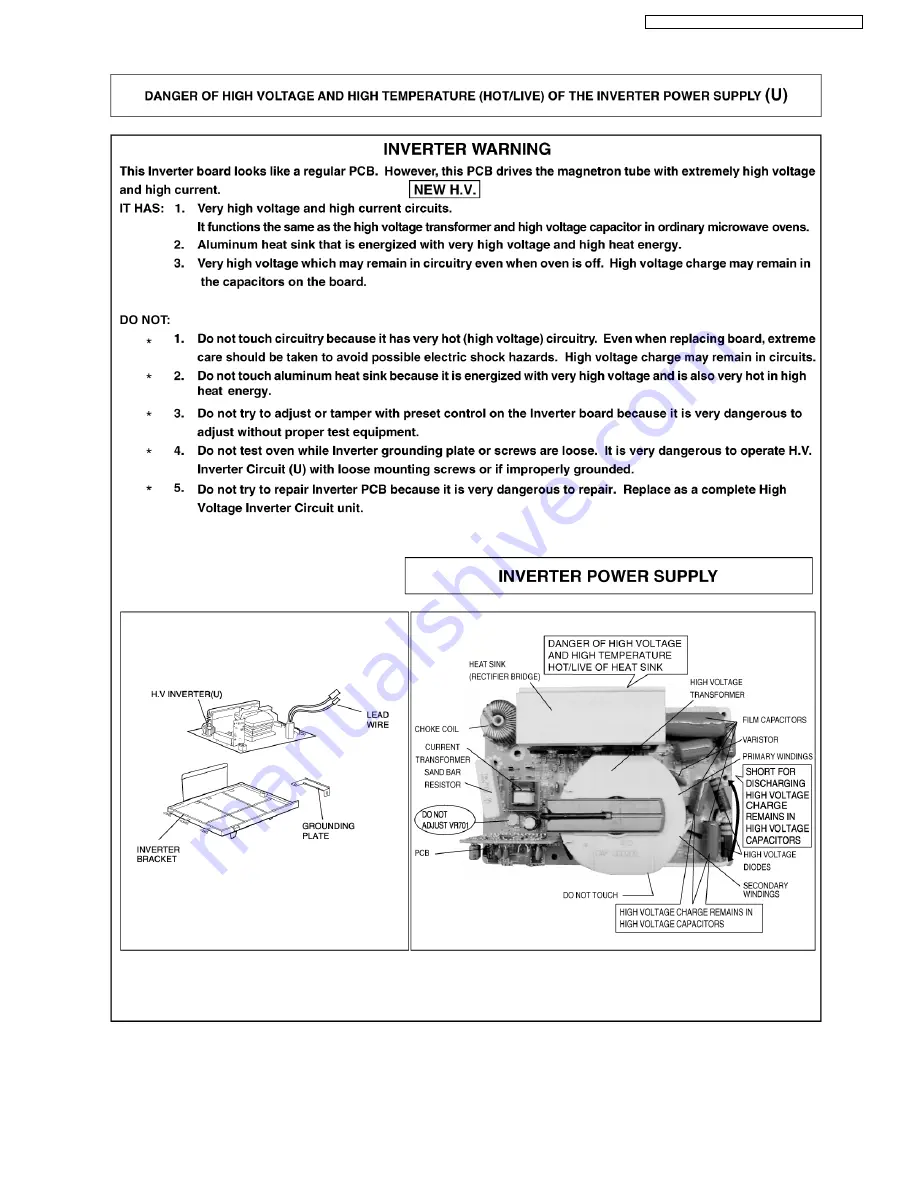 Panasonic NN-SD686S Service Manual Download Page 3