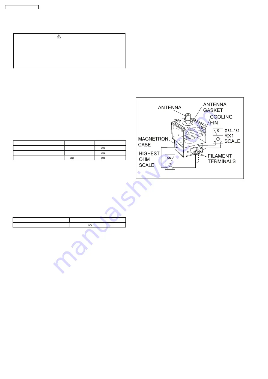 Panasonic NN-ST65JB Service Manual Download Page 14