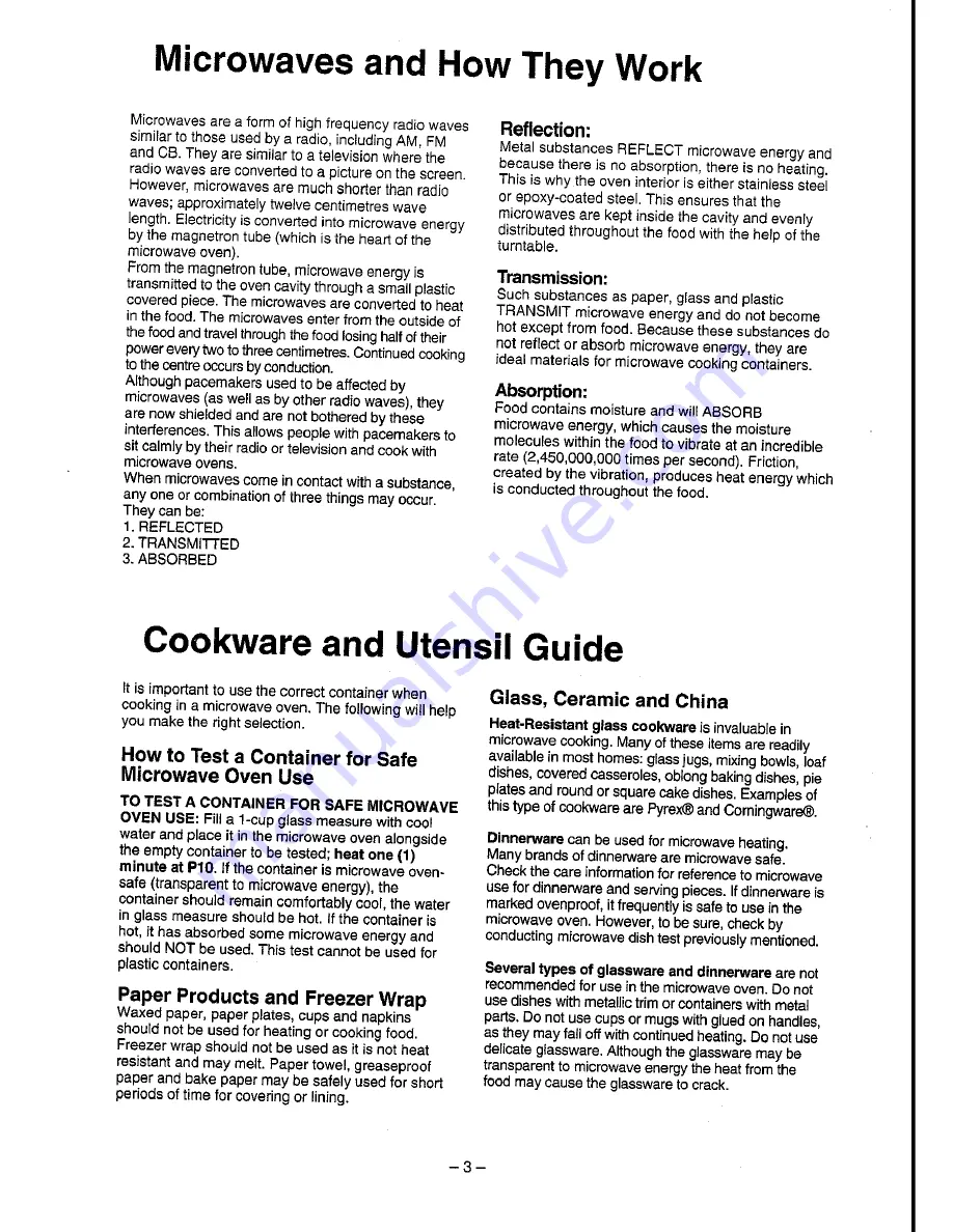 Panasonic NN-T703 Operation Manual Download Page 5