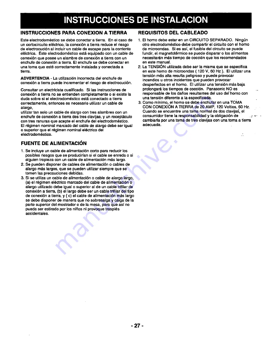 Panasonic NNS789WAS Operating Instructions Manual Download Page 29