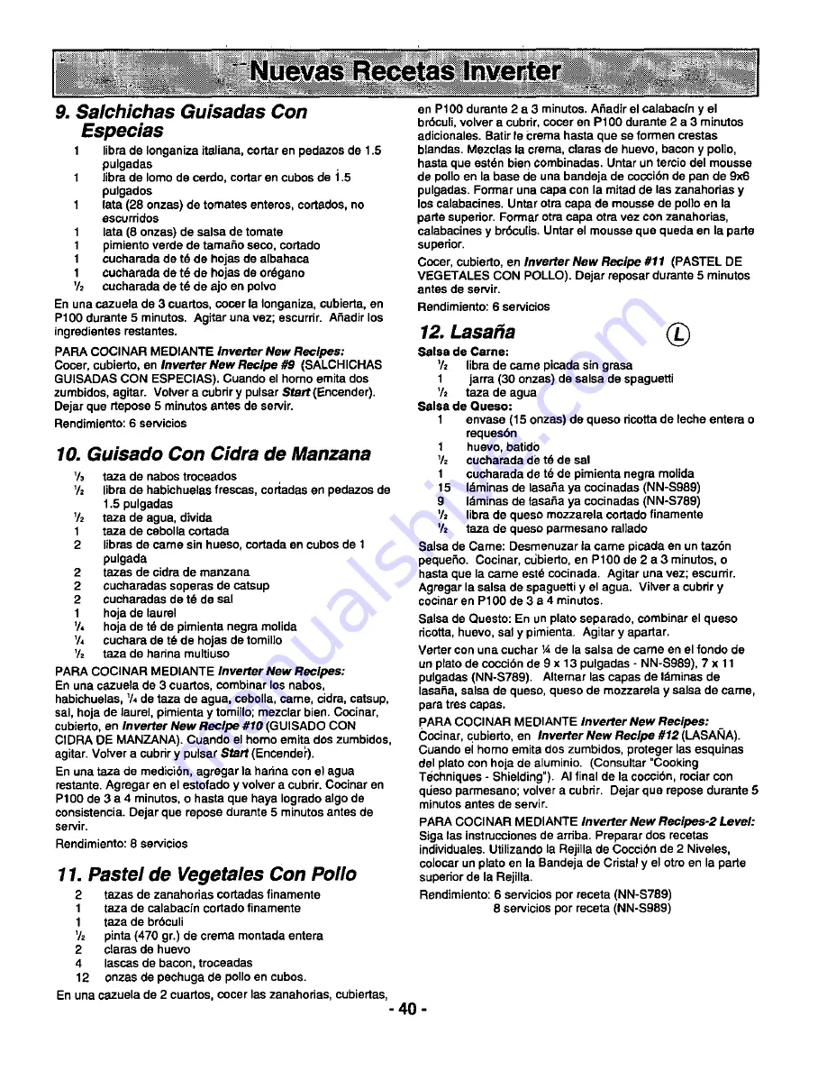 Panasonic NNS789WAS Operating Instructions Manual Download Page 42