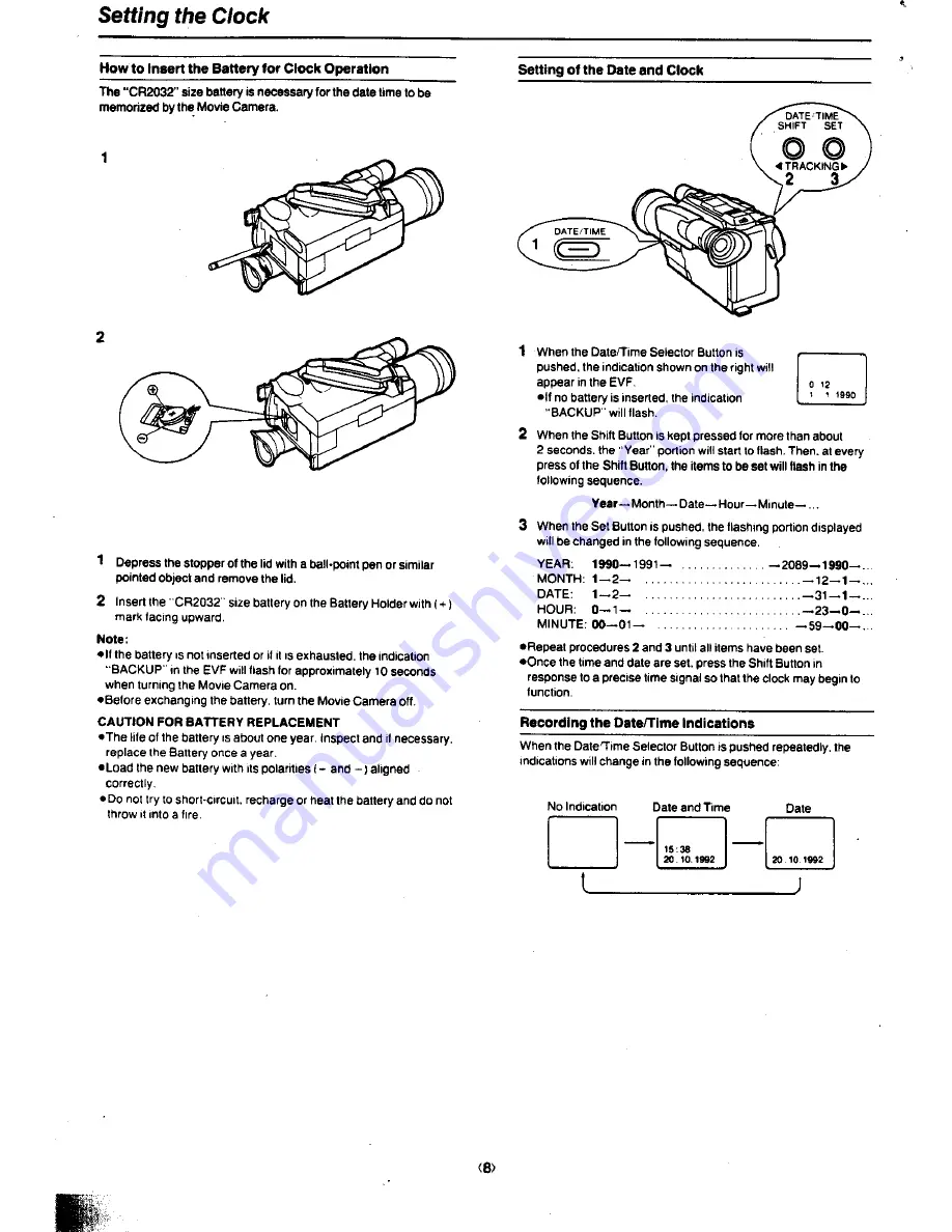 Panasonic NV-G101 Operating Instructions Manual Download Page 8