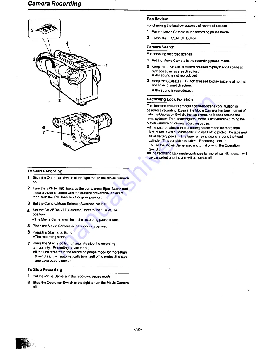 Panasonic NV-G101 Operating Instructions Manual Download Page 10