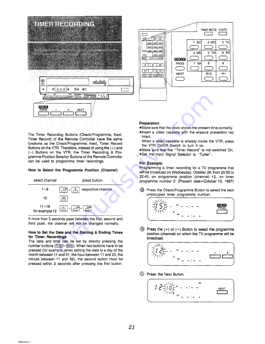 Panasonic NV-H65 Series Operating Instructions Manual Download Page 21