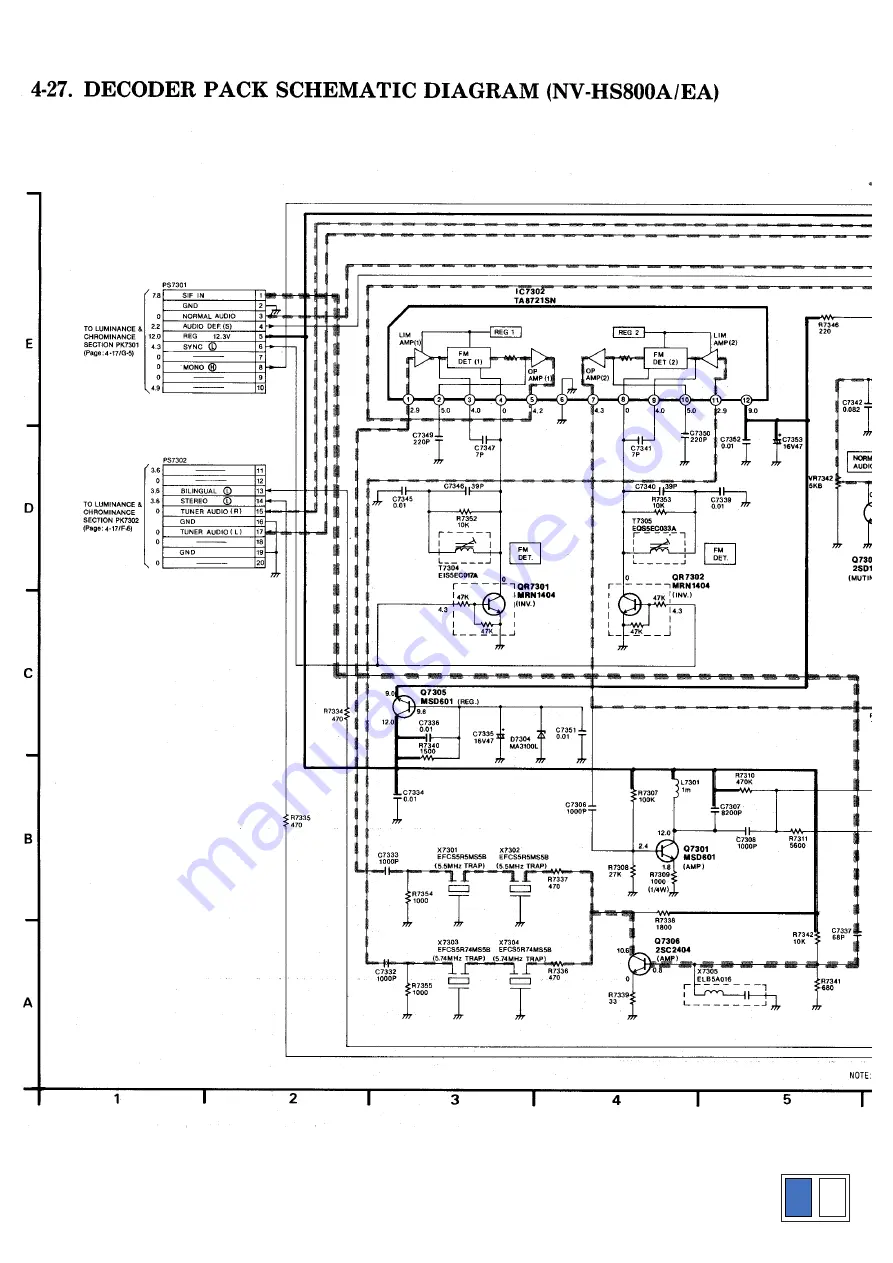 Panasonic NV-HS800 Service Manual Download Page 100