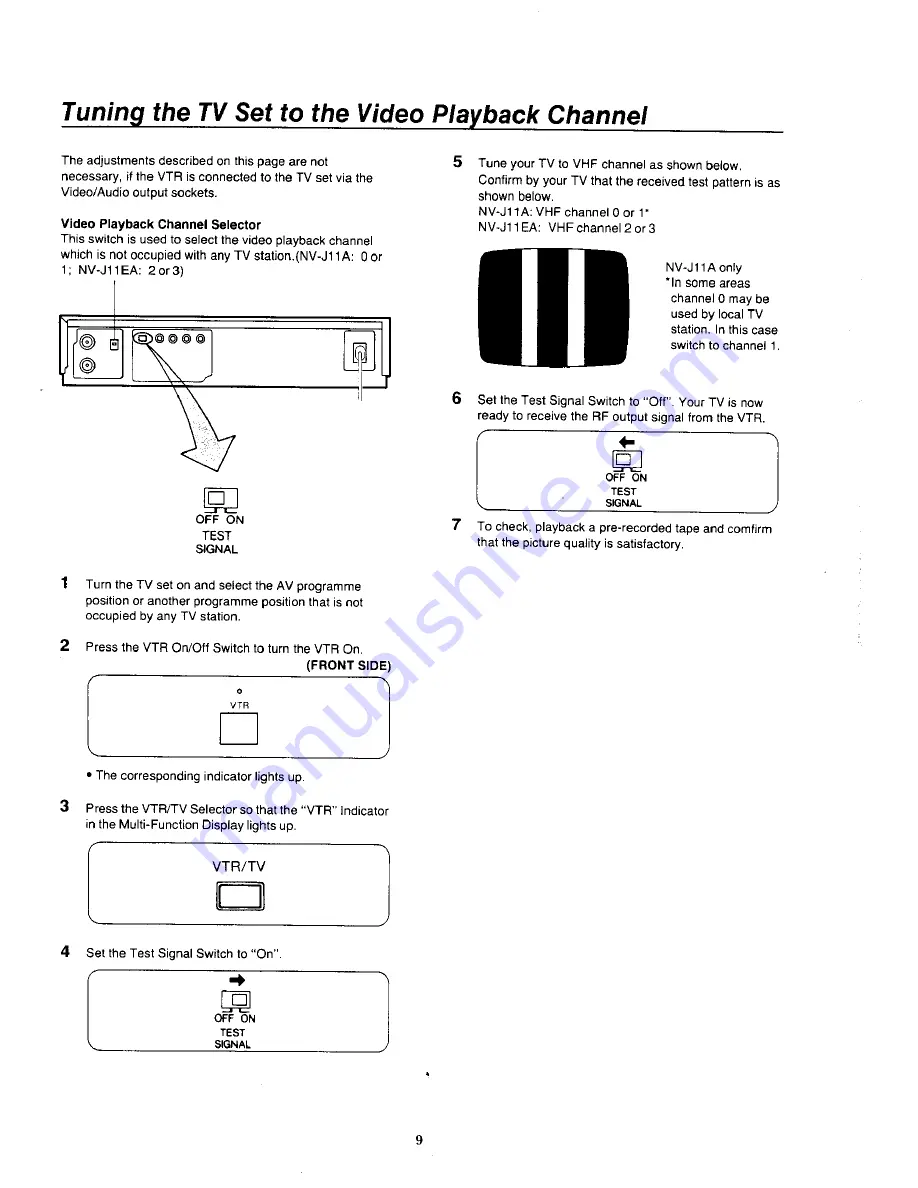 Panasonic NV-J11 Series Operating Instructions Manual Download Page 9