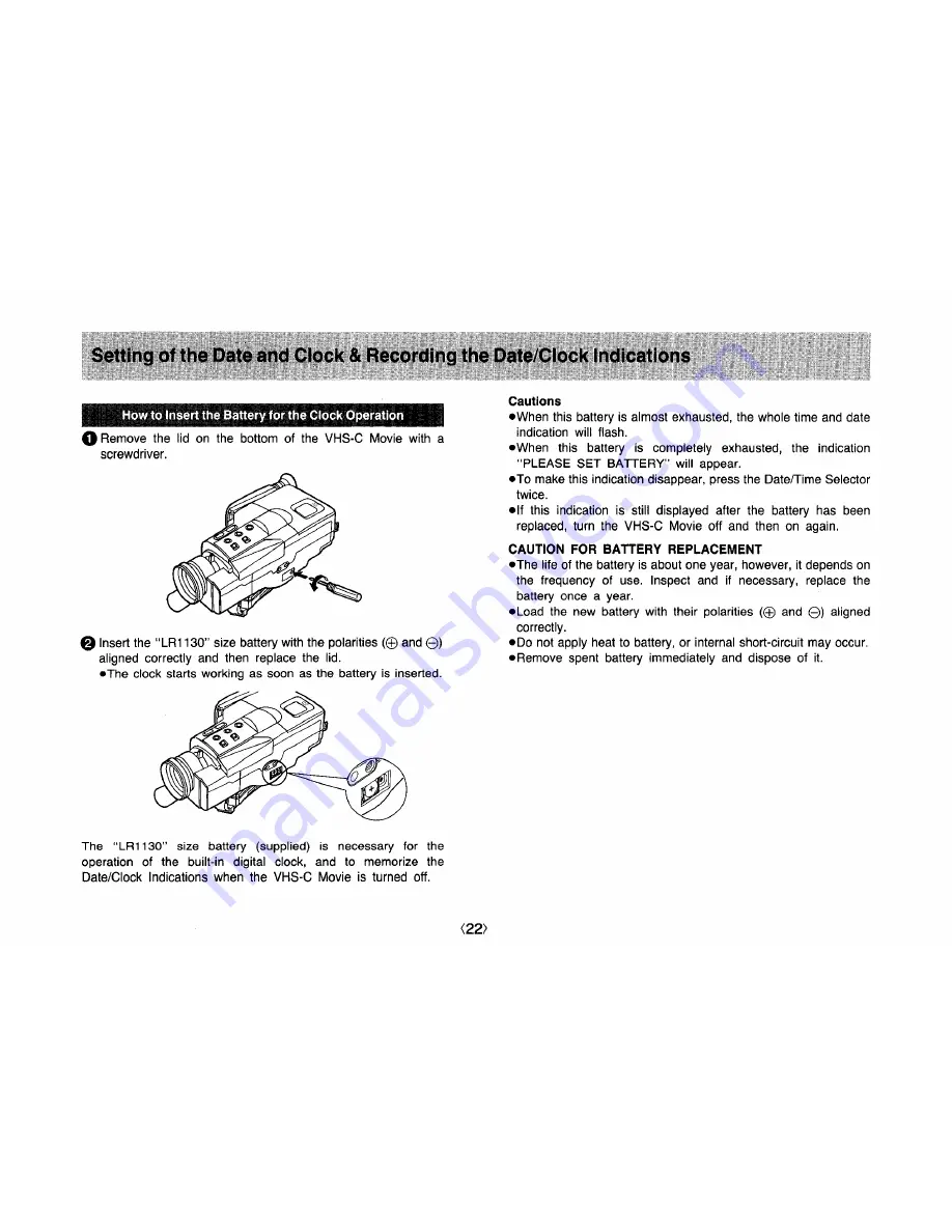 Panasonic NV-MC30B Operating Instructions Manual Download Page 22