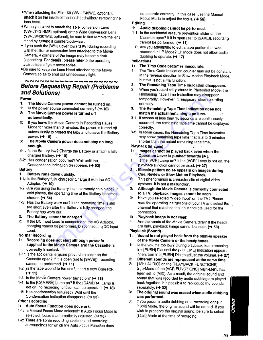 Panasonic NV MX 2 B Operating Instructions Manual Download Page 55