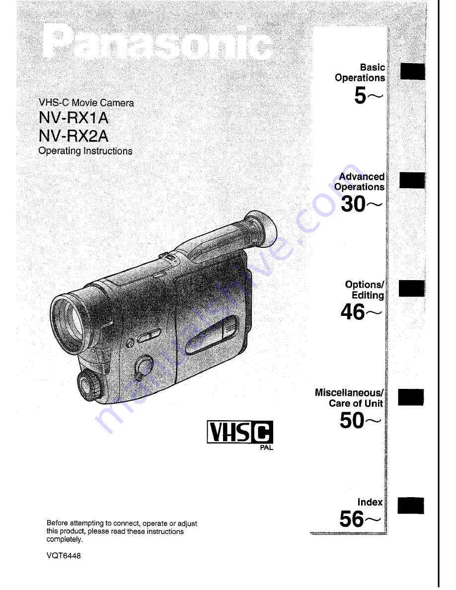 Panasonic NV-RX1A Скачать руководство пользователя страница 1