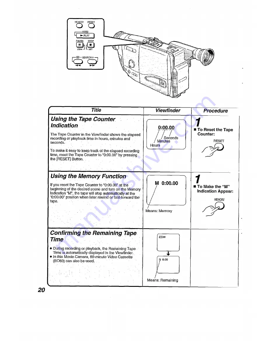 Panasonic NV-RX21B Скачать руководство пользователя страница 20