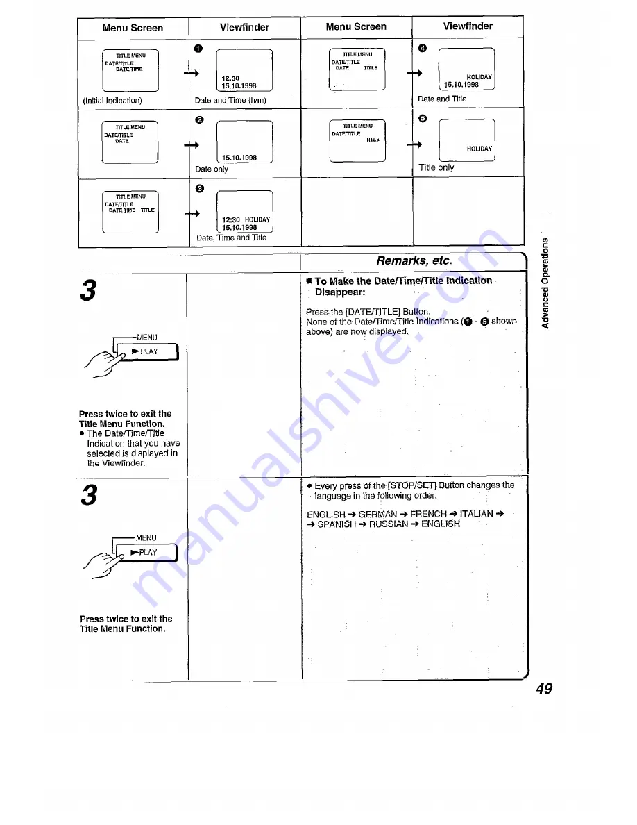 Panasonic NV-RX21B Operating Instructions Manual Download Page 49