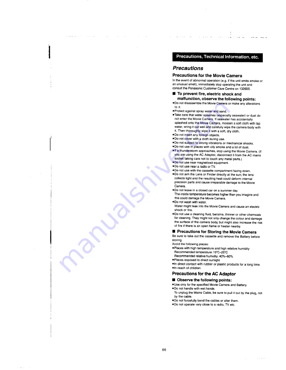 Panasonic NV-RX37A Operating Instructions Manual Download Page 66