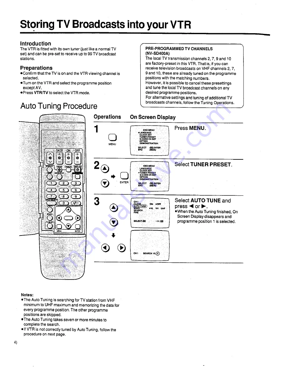 Panasonic NV-SD400 Series Скачать руководство пользователя страница 14