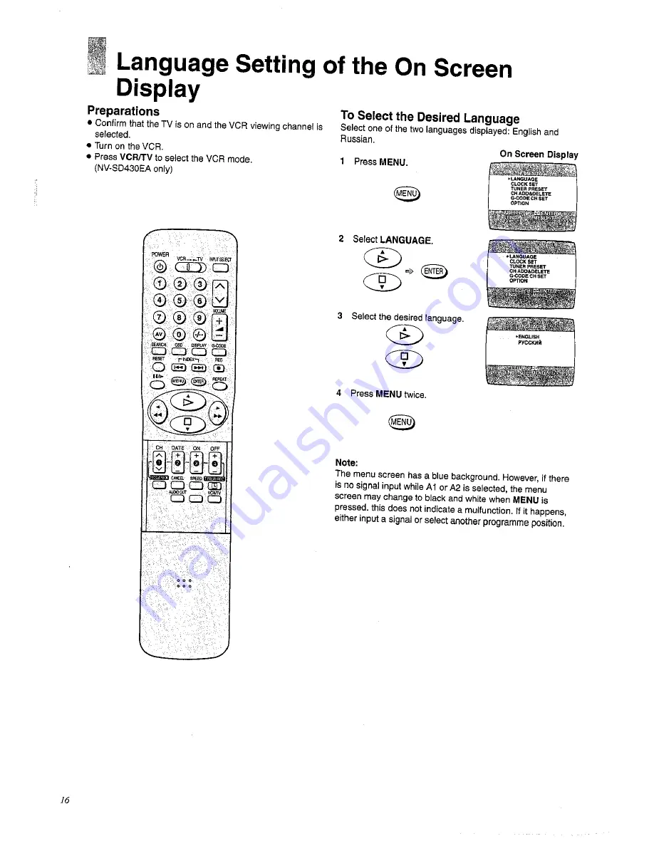 Panasonic NV-SD430 Series Скачать руководство пользователя страница 16