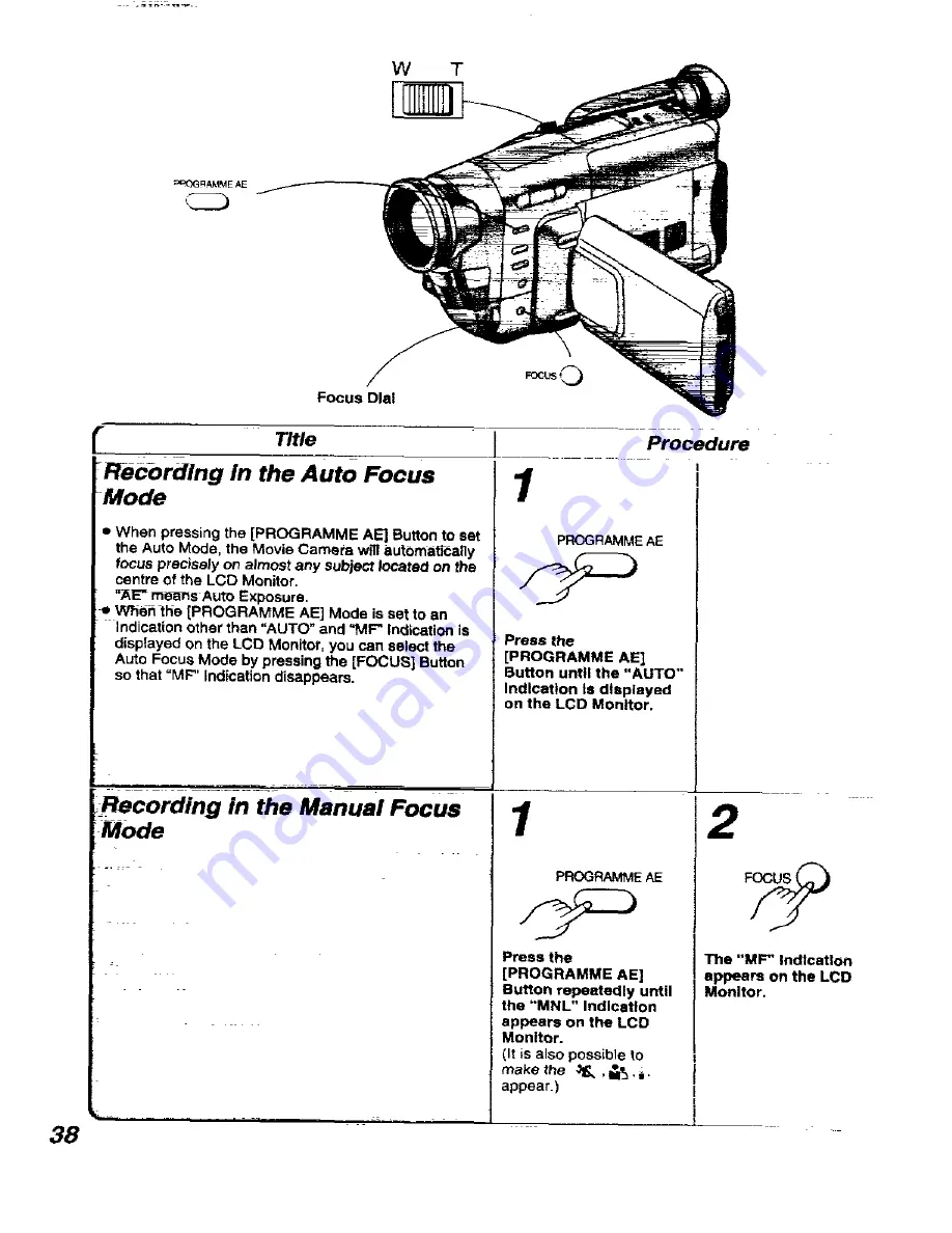 Panasonic NV-VX21B Operating Instructions Manual Download Page 38