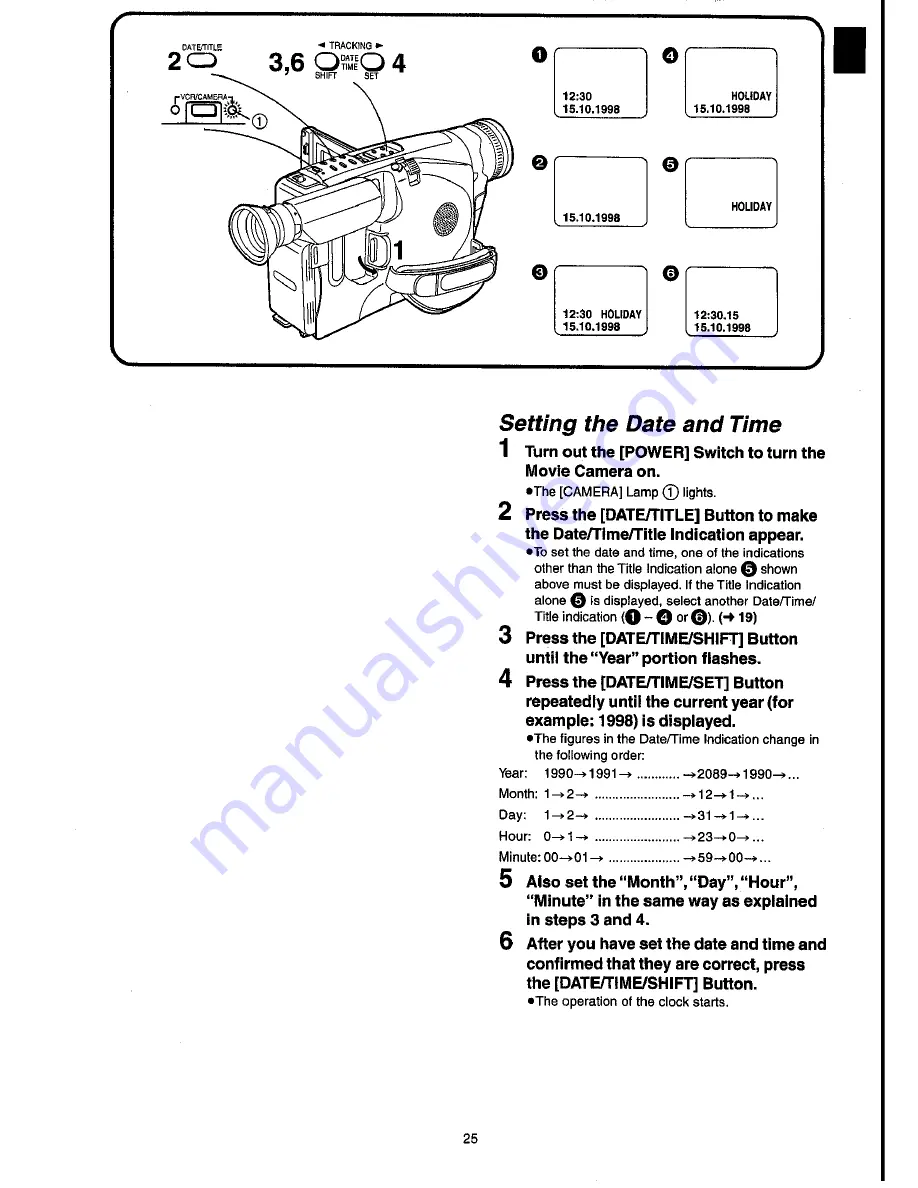 Panasonic NV-VX55A Operating Instructions Manual Download Page 25