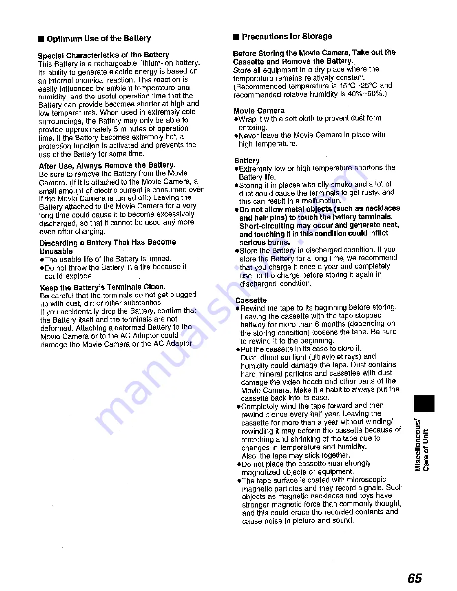 Panasonic NV-VZ9B Operating Instructions Manual Download Page 65