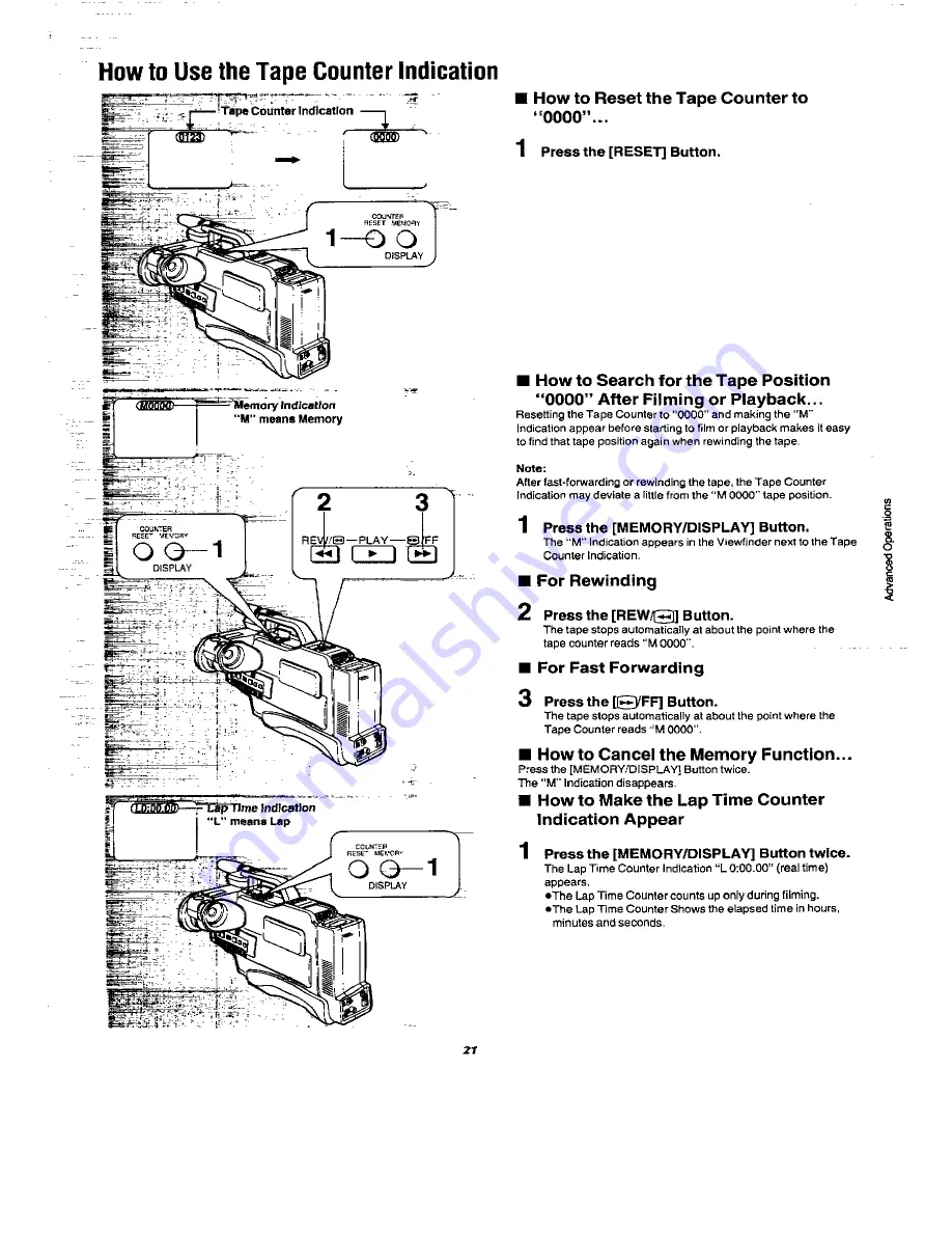 Panasonic NVM50 Operating Instructions Manual Download Page 21