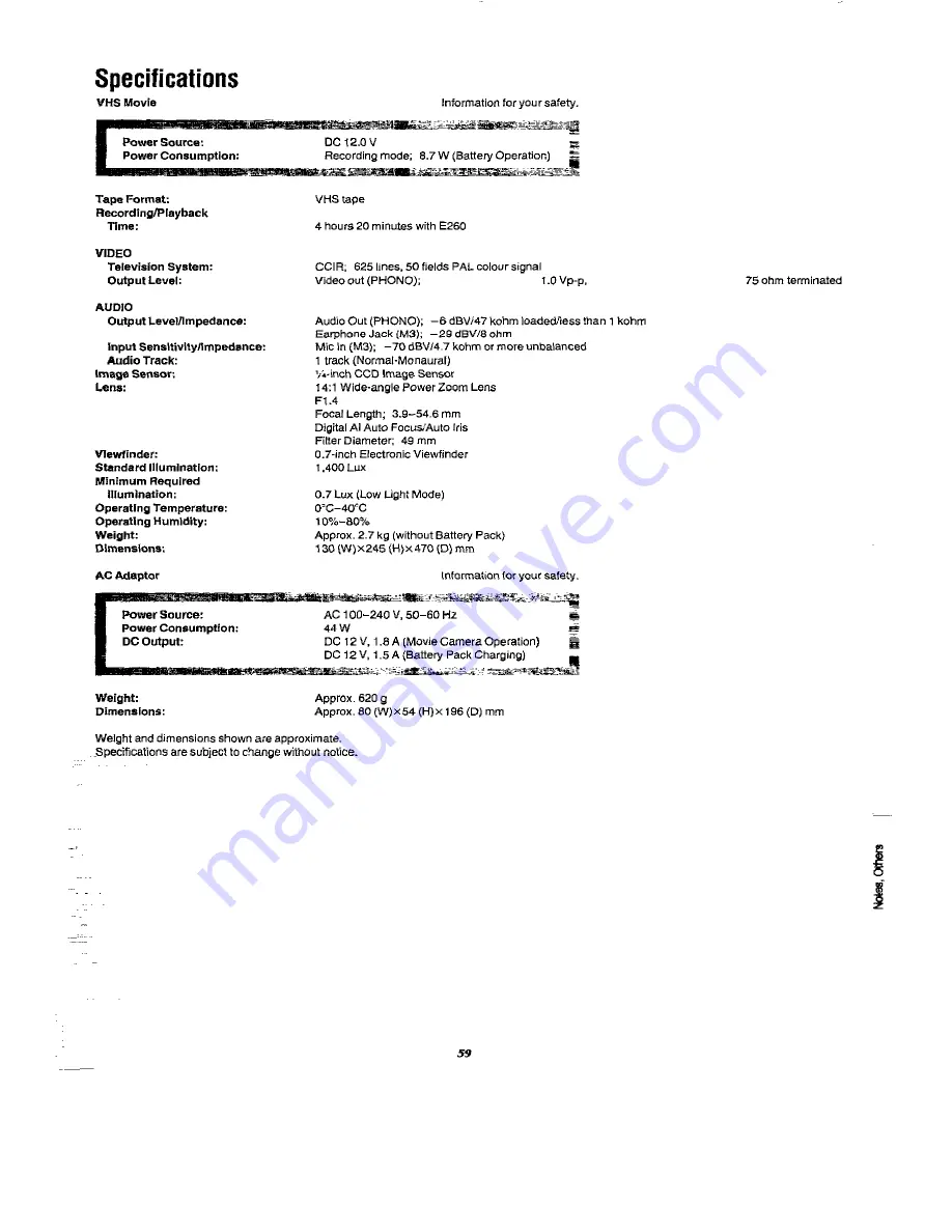 Panasonic NVM50 Operating Instructions Manual Download Page 59