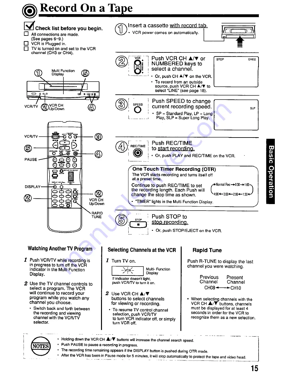 Panasonic Omnivision PV-4611 Operating Instructions Manual Download Page 15