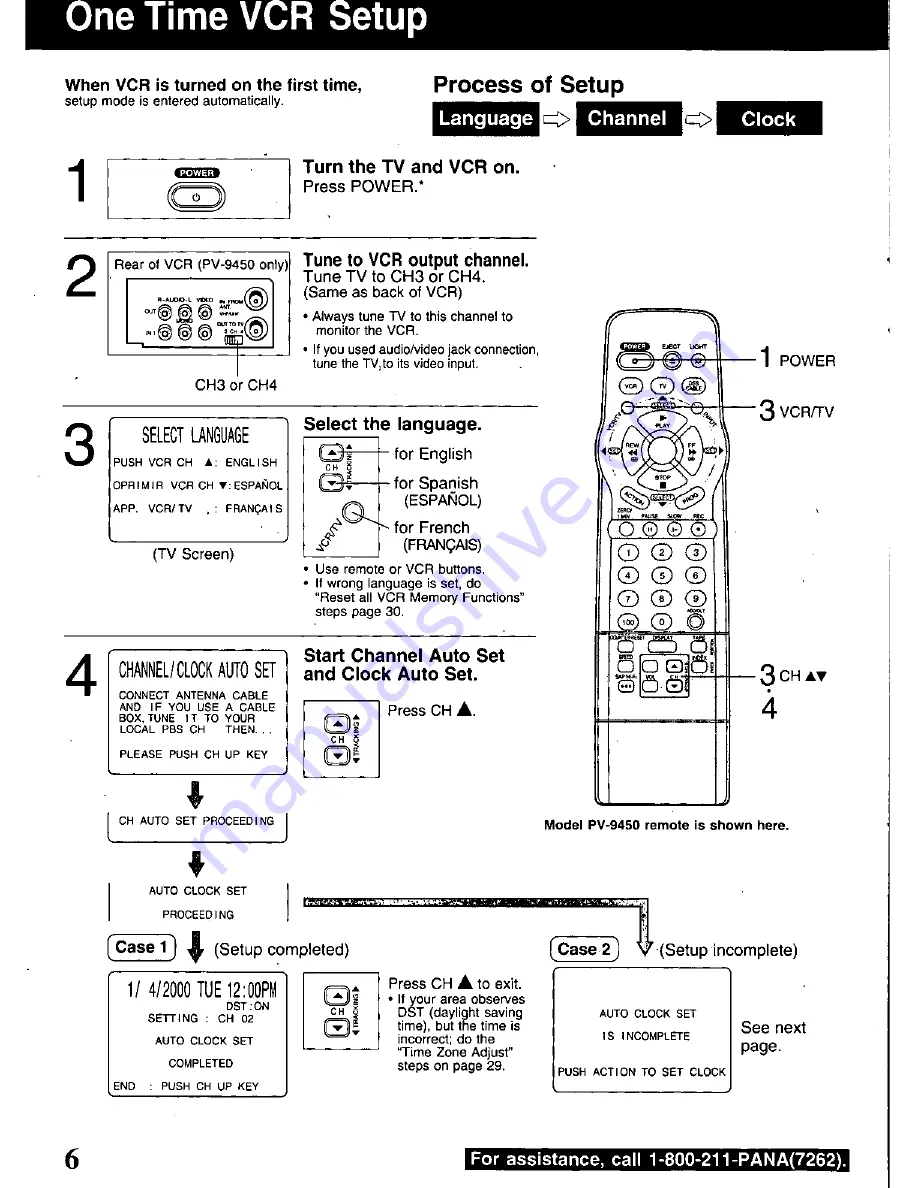 Panasonic Omnivision PV-9400 Operating Instructions Manual Download Page 6