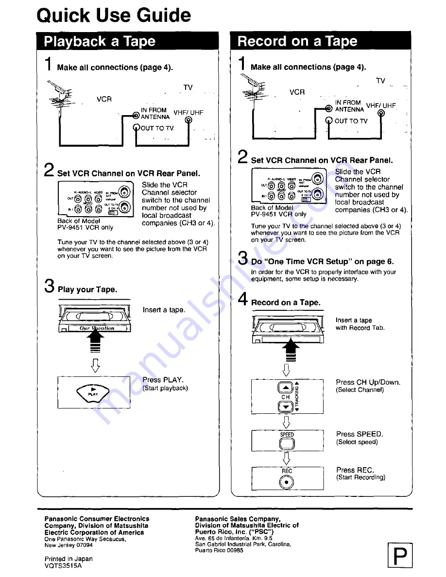 Panasonic Omnivision PV-9401 Operating Instructions Manual Download Page 44