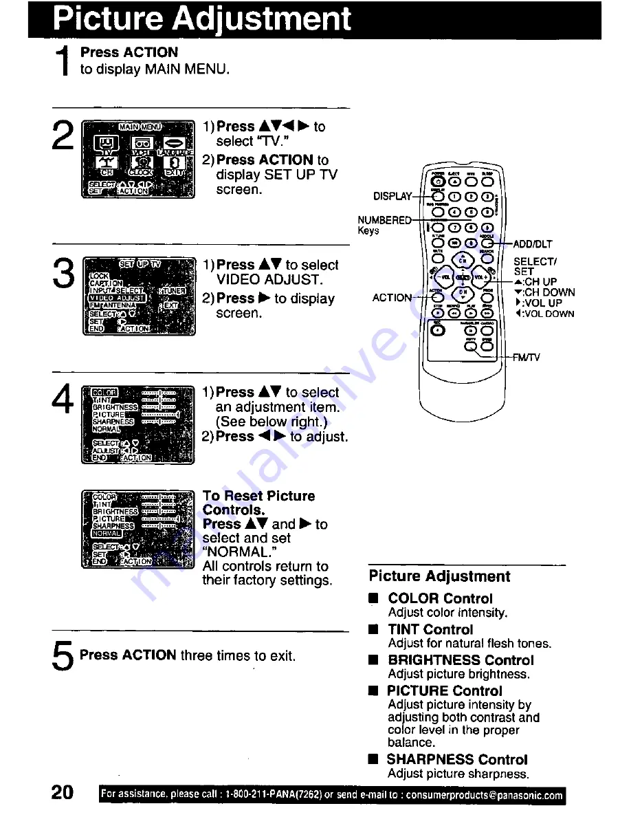 Panasonic Omnivision PV-C1321 Operating Manual Download Page 20