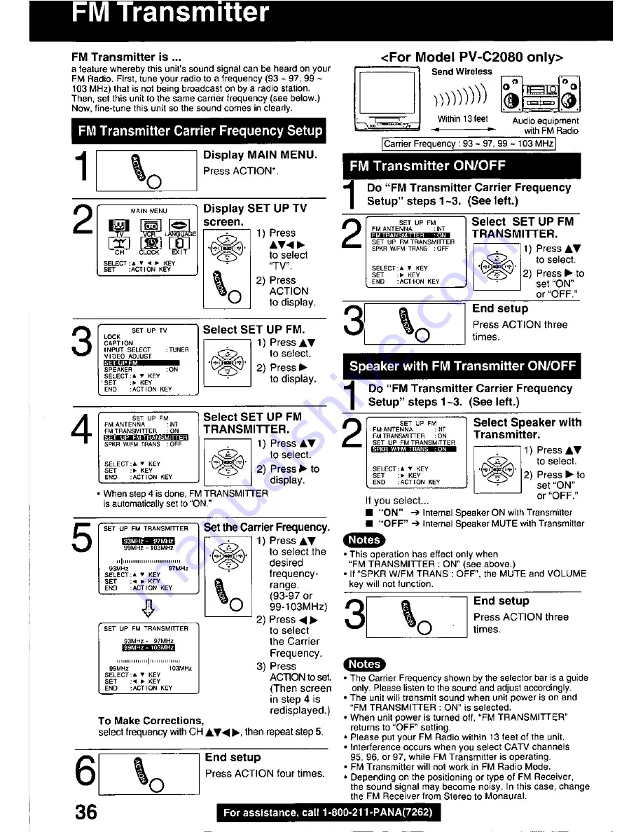 Panasonic OmniVision PV-C2060 Operating Manual Download Page 36