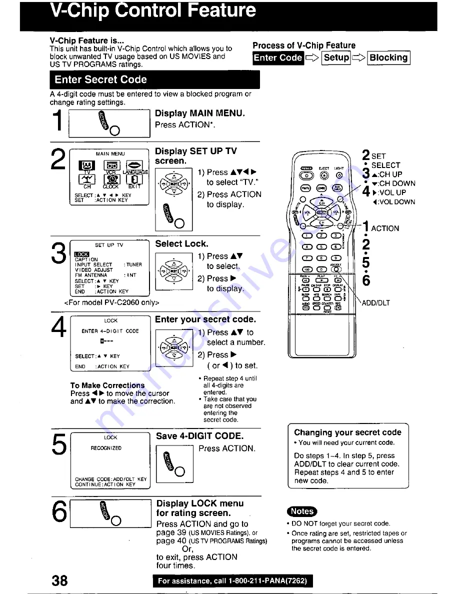 Panasonic OmniVision PV-C2060 Operating Manual Download Page 38