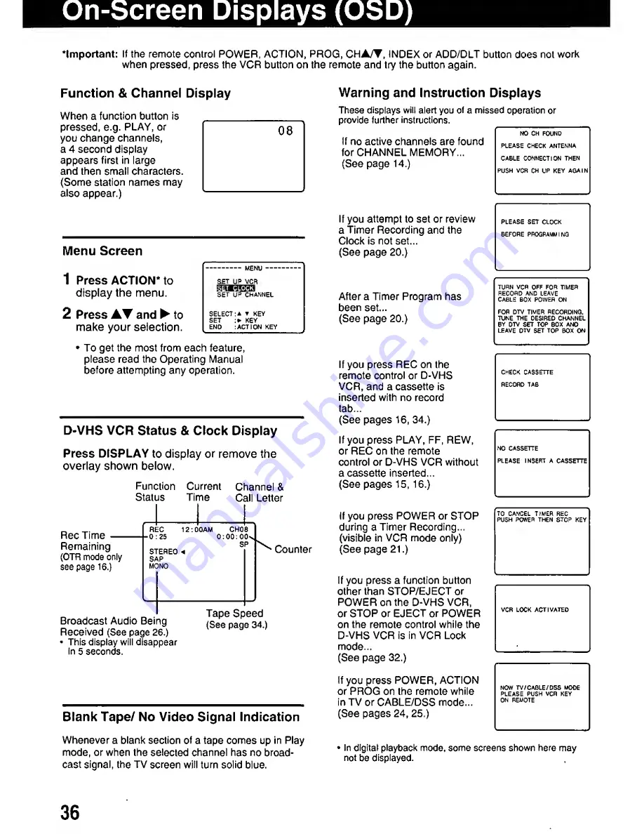 Panasonic Omnivision PV-HD1000 Basic Operation Download Page 36