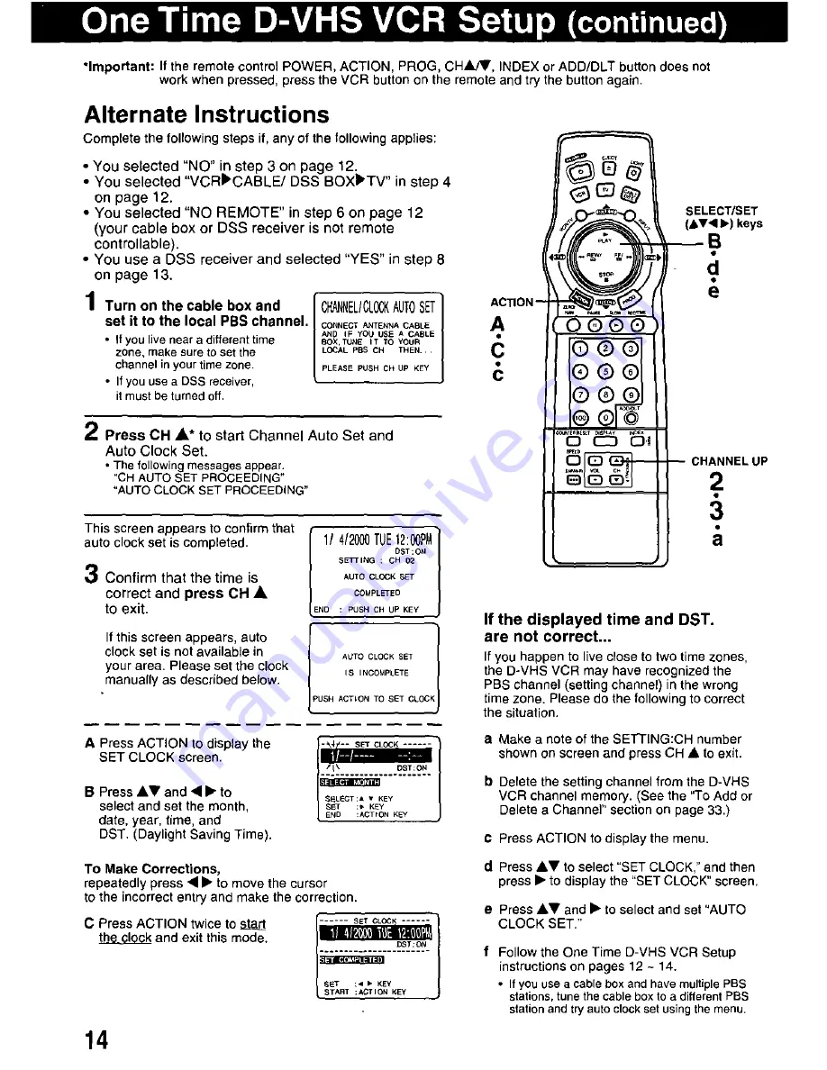 Panasonic Omnivision PV-HD1000 Operating Manual Download Page 14