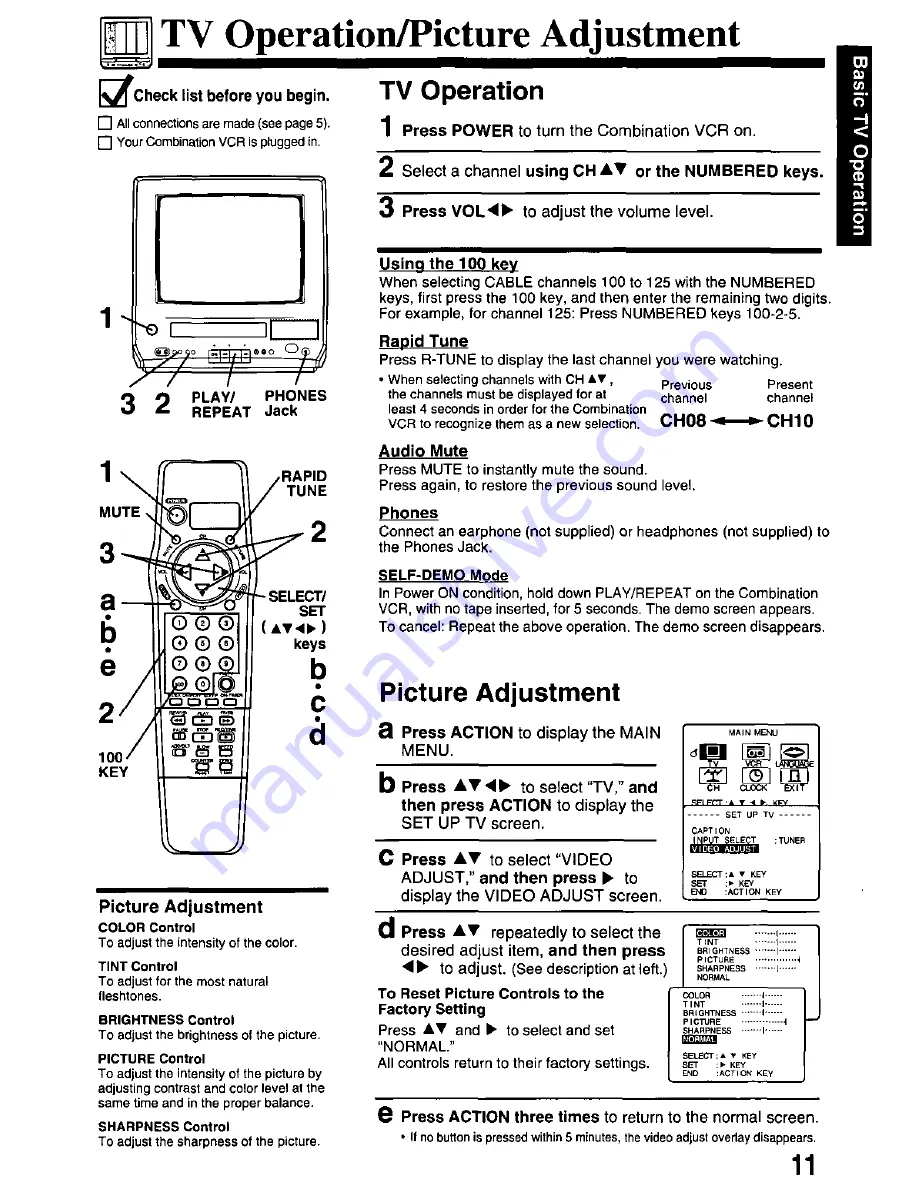 Panasonic Omnivision PV-M1378W Operating Manual Download Page 11