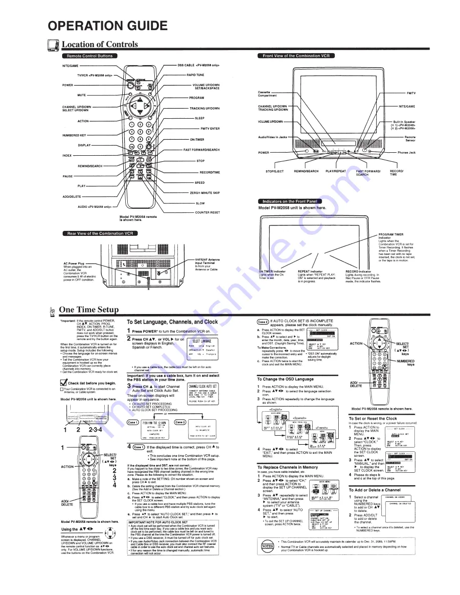 Panasonic Omnivision PV-M1378W Скачать руководство пользователя страница 5