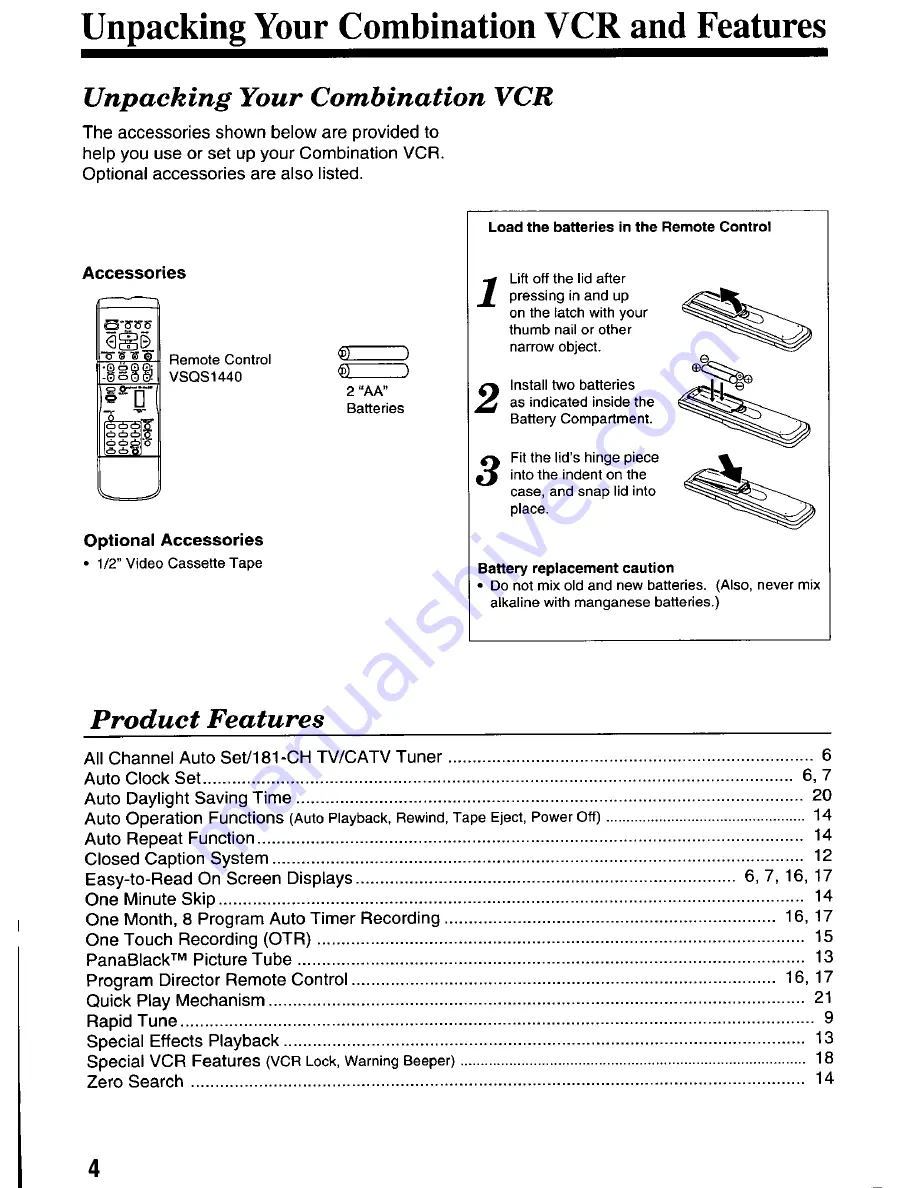 Panasonic OmniVision PV-M2036 User Manual Download Page 4