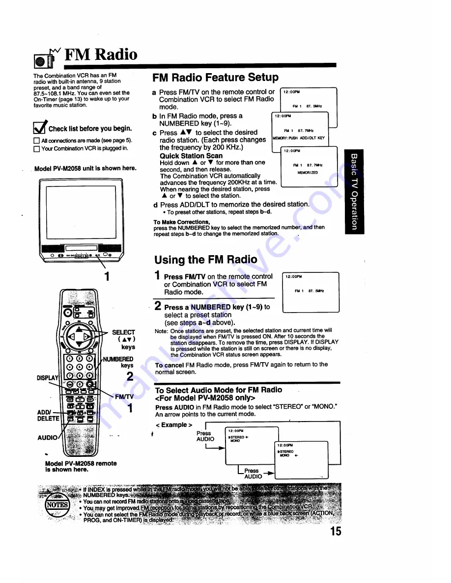 Panasonic OmniVision PV-M2048 Скачать руководство пользователя страница 15