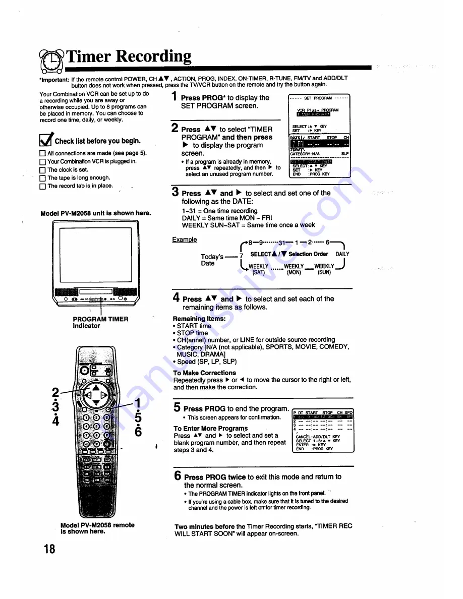 Panasonic OmniVision PV-M2048 Скачать руководство пользователя страница 18