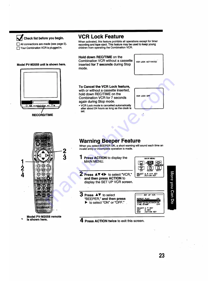 Panasonic OmniVision PV-M2048 Скачать руководство пользователя страница 23