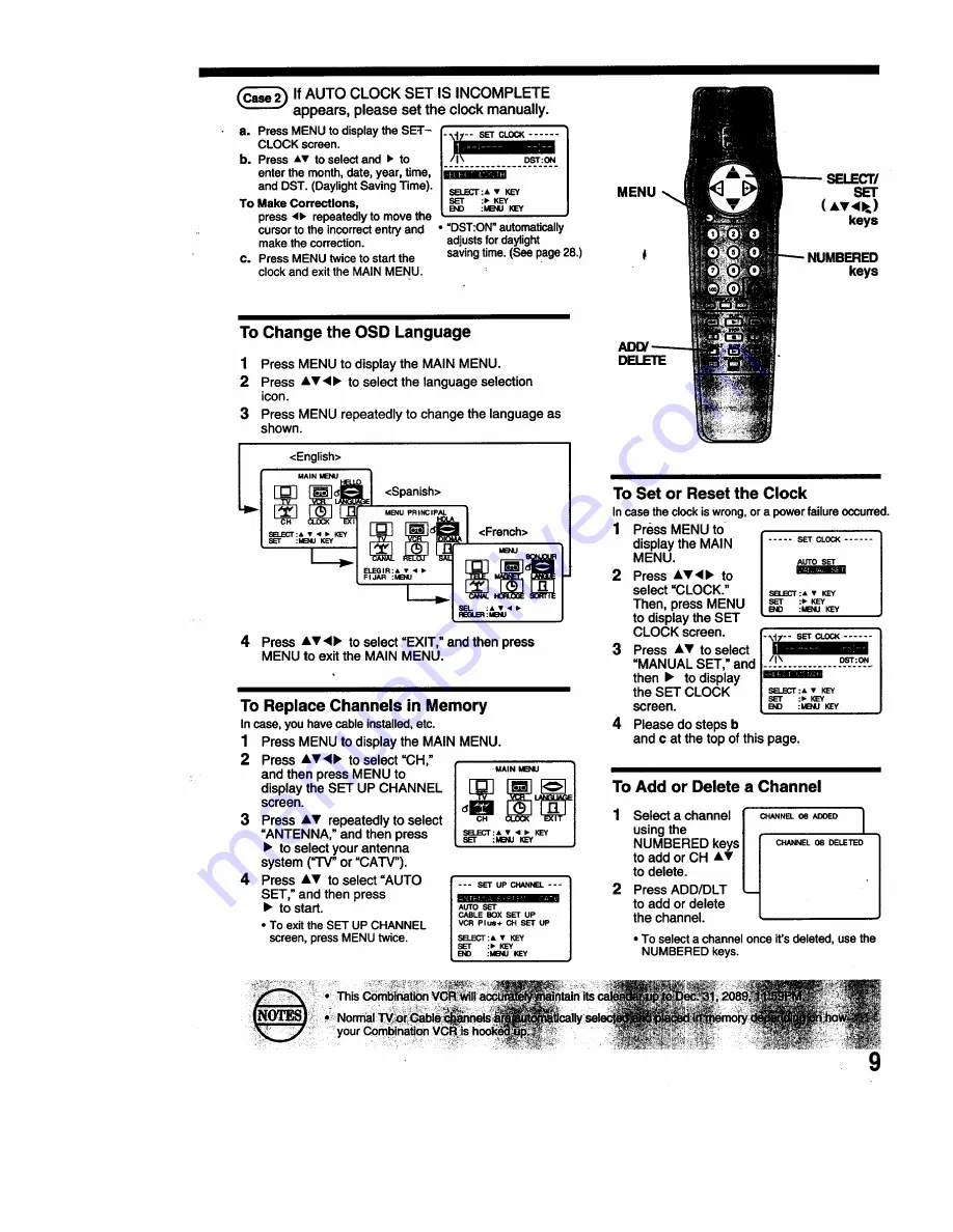 Panasonic Omnivision PV-M2768 Operating Instructions Manual Download Page 9