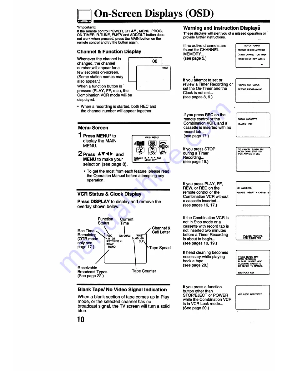 Panasonic Omnivision PV-M2768 Operating Instructions Manual Download Page 10