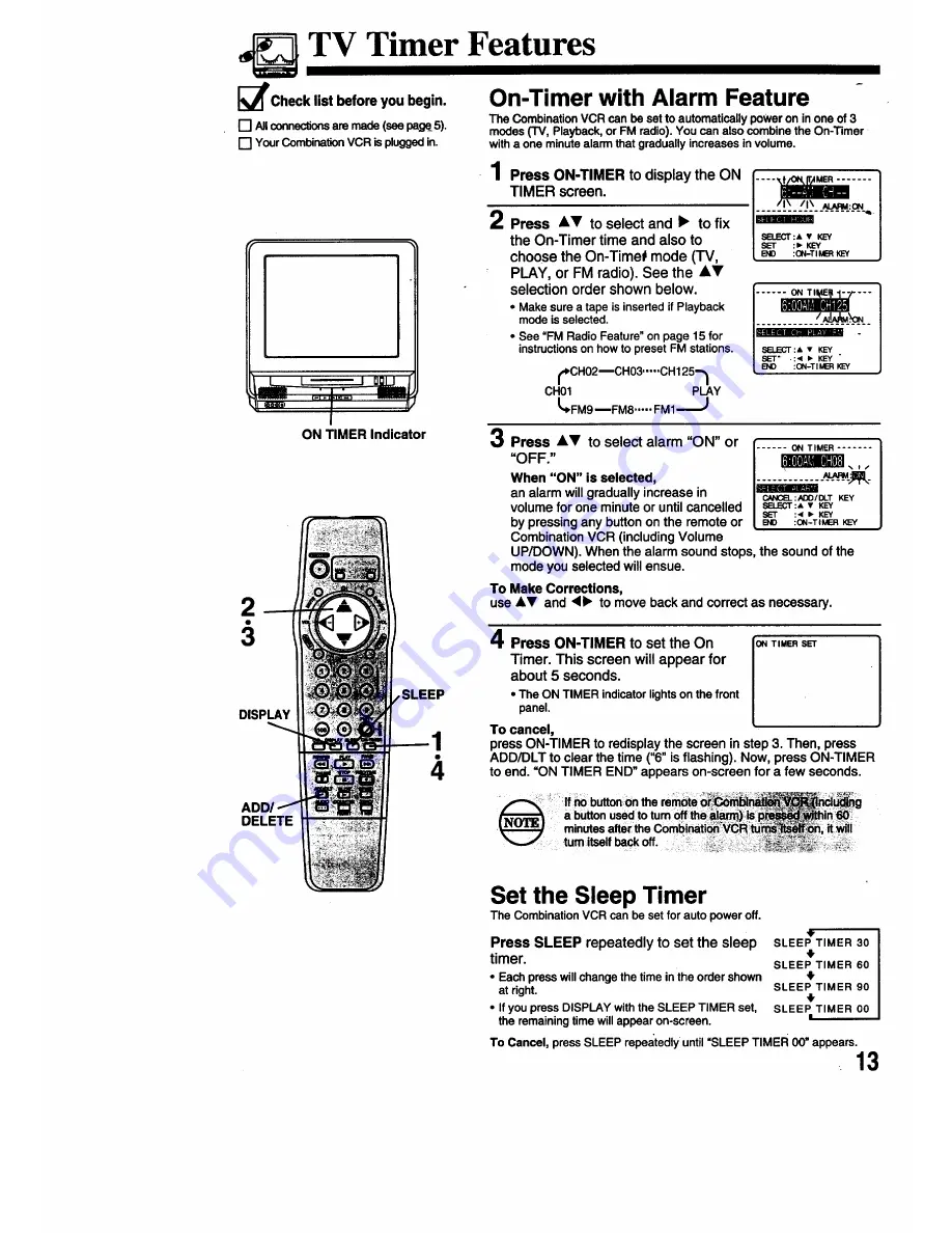 Panasonic Omnivision PV-M2768 Скачать руководство пользователя страница 13