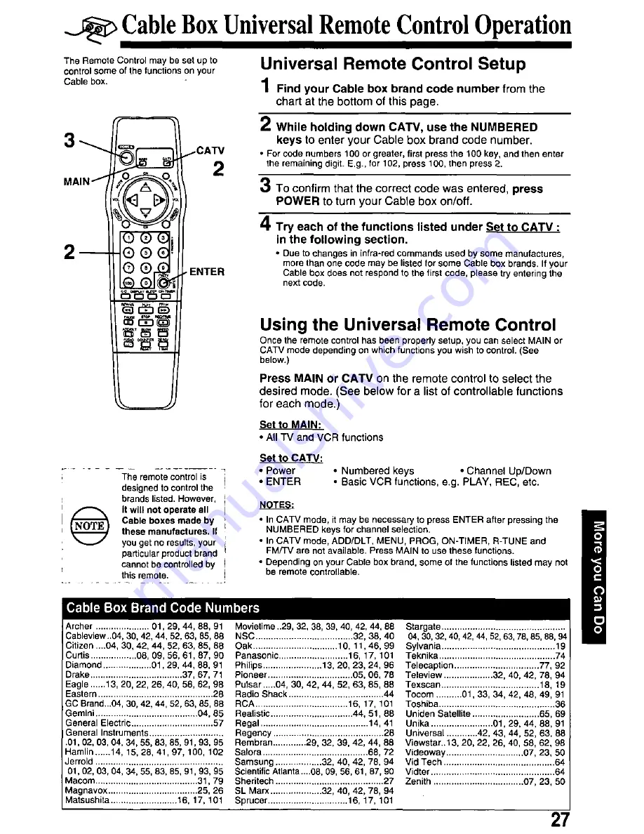 Panasonic Omnivision PV-M2768 Operating Manual Download Page 27